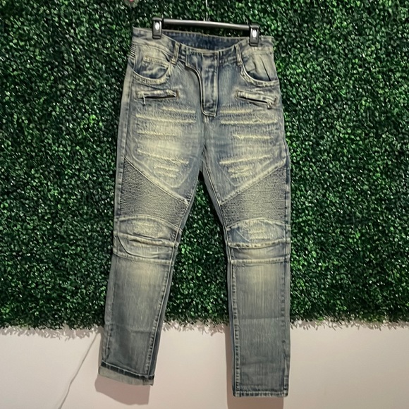 Balmain Other - Balmain Distressed Moto Jeans Denim Pants 34
